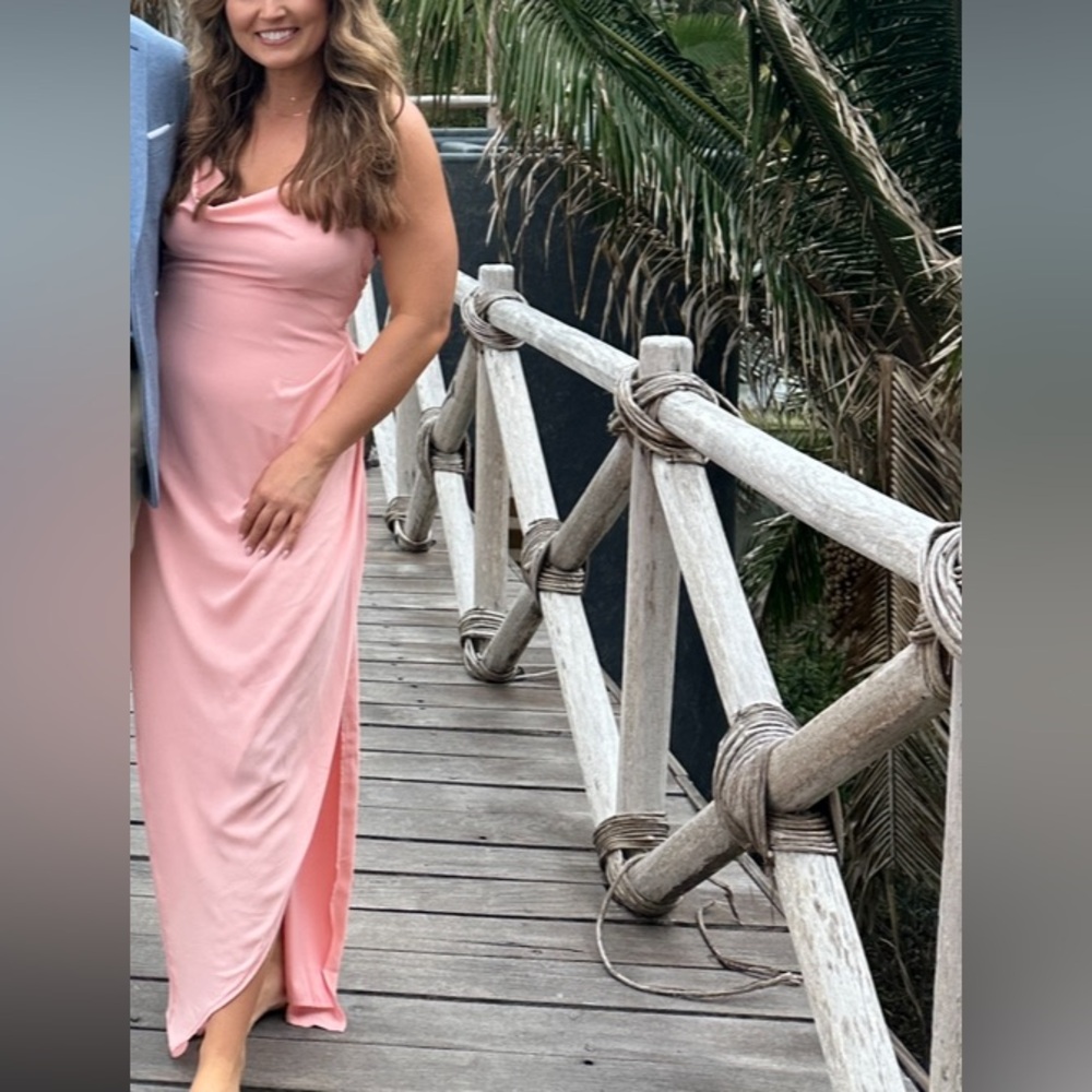 CATALINA WRAP MAXI DRESS IN BLUSH